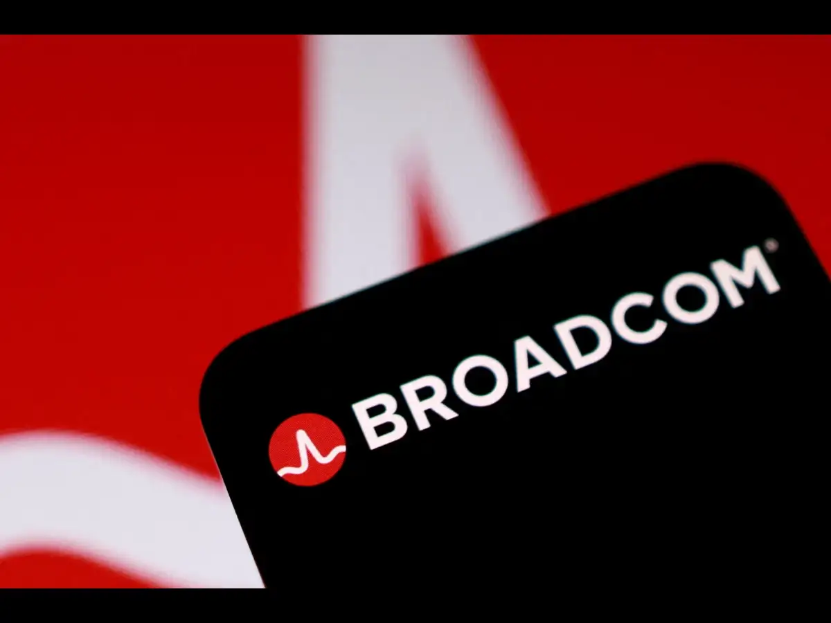 Illustration shows Broadcom logo